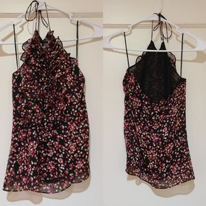 THE LIMITED Black Open Back Halter Silhouette Top Sz XS